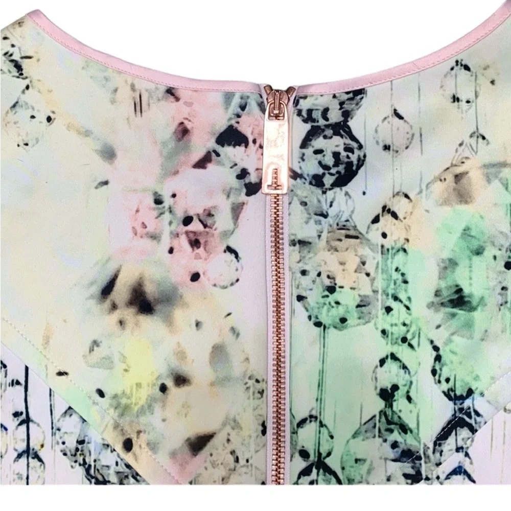 TED BAKER LONDON: Sapira Crystal Droplets' Neoprene Skater Dress - Size 3 (US 8)